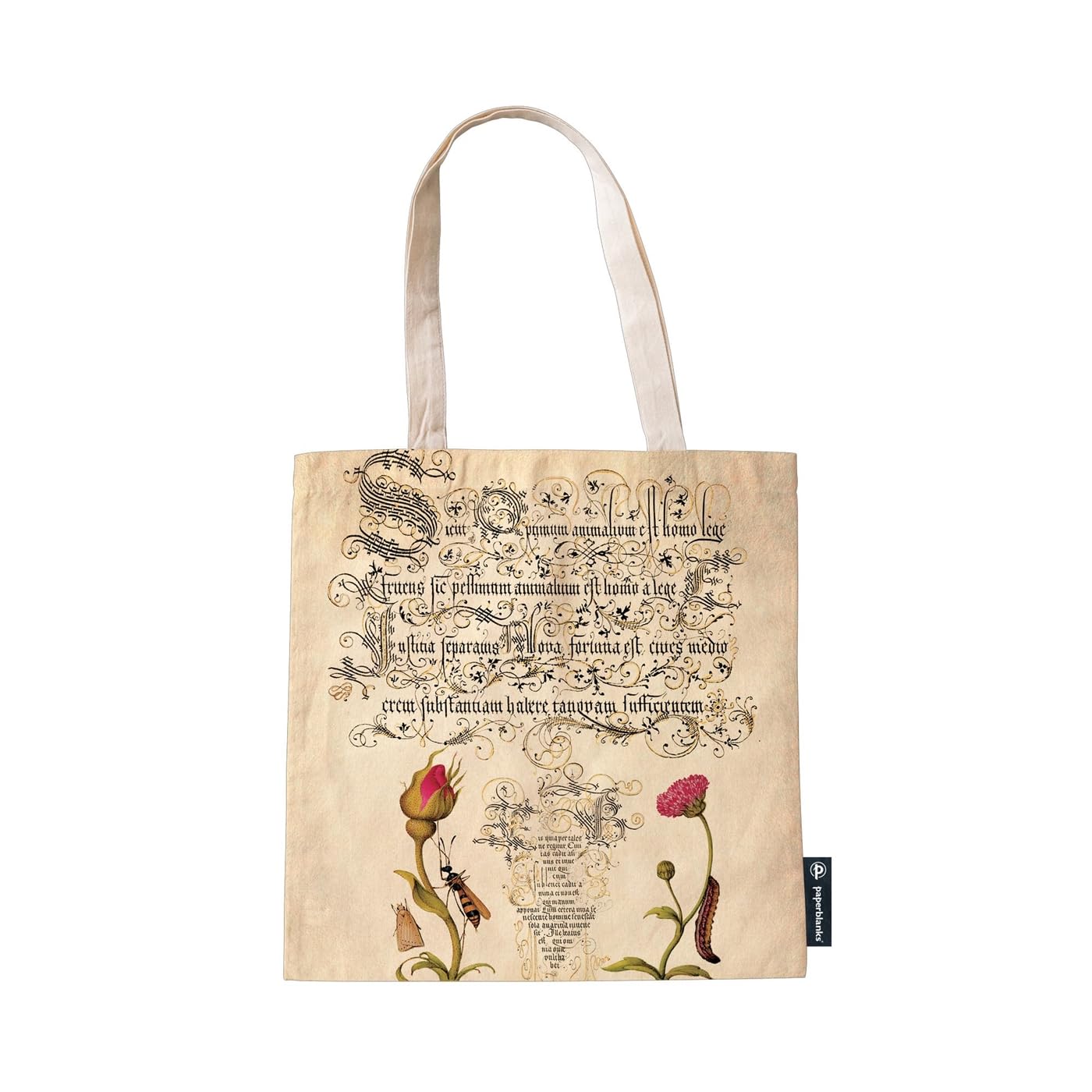 paperblanks-mira-botanica-flemish-rose-canvas-bag-stofftasche image 4