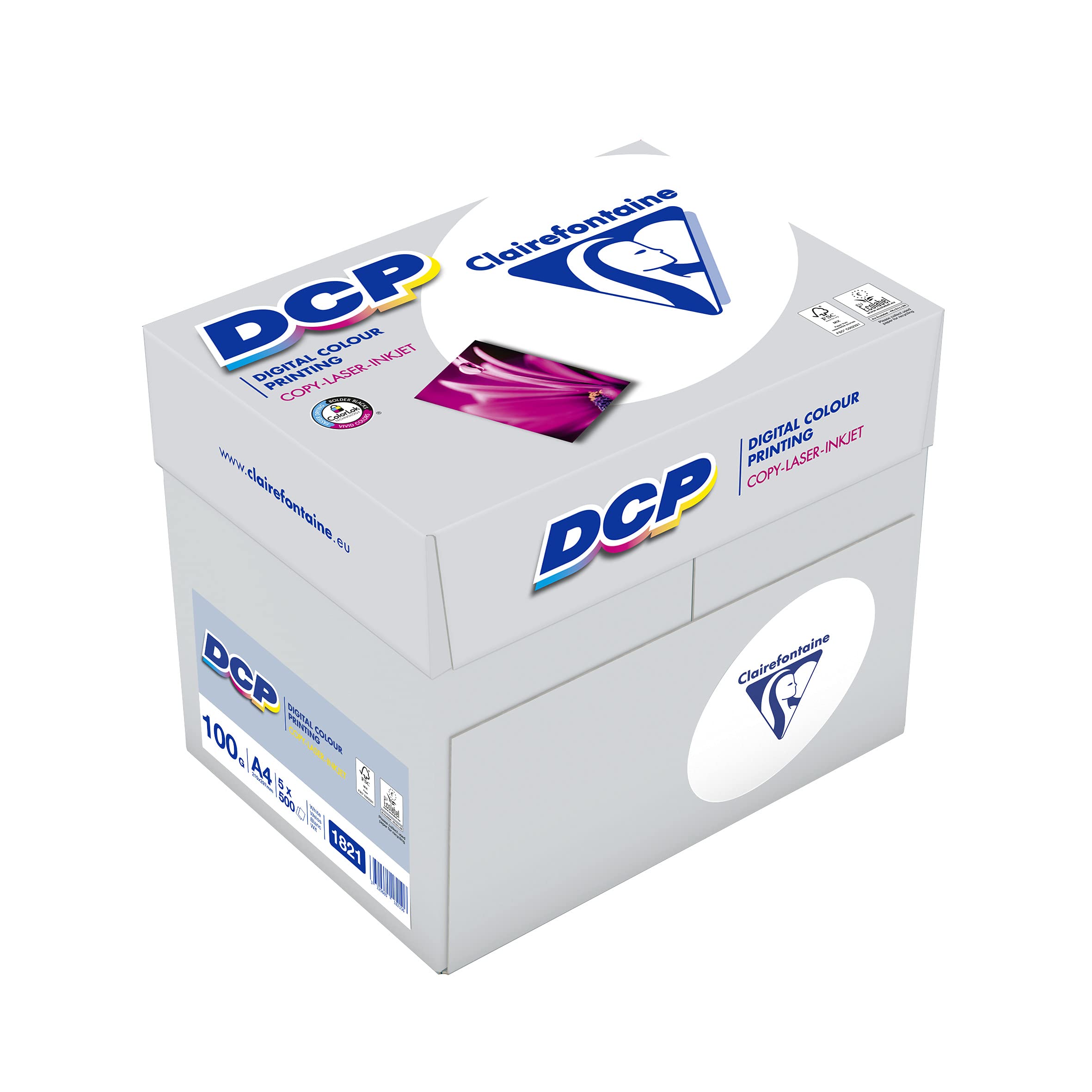clairefontaine-1821c-dcp-druckerpapier-karton-din-a4-100g-extrawei-5-x-500-blatt image 1