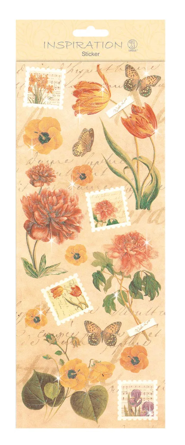 ursus-59700003-flat-sticker-flowers-beige-flache-sticker-12-4-x-30-4-cm image 1