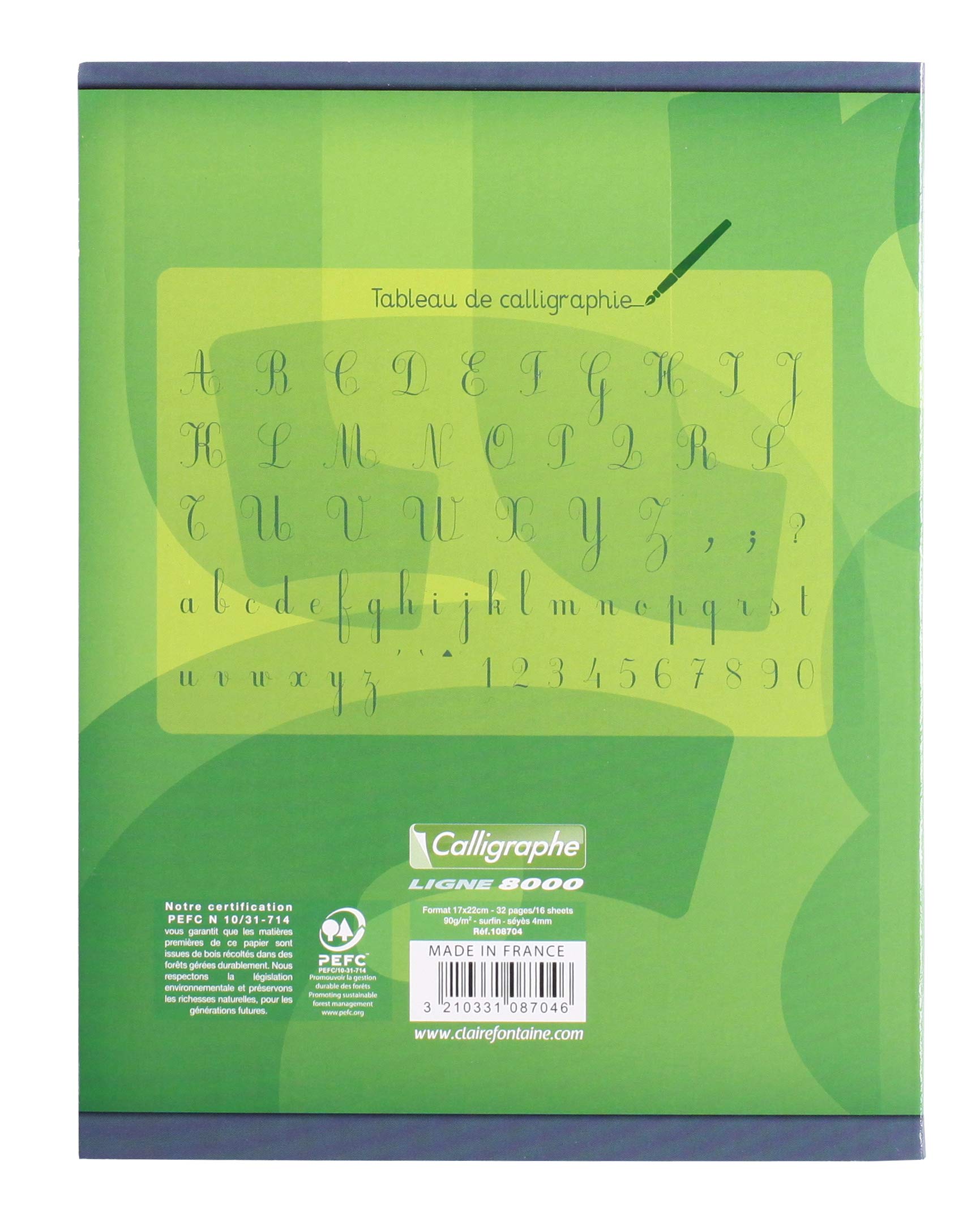 clairefontaine-calligraphe-108704c-heft-17x22-cm-16-blatt-lineatur-16-16-90g-gr- image 2