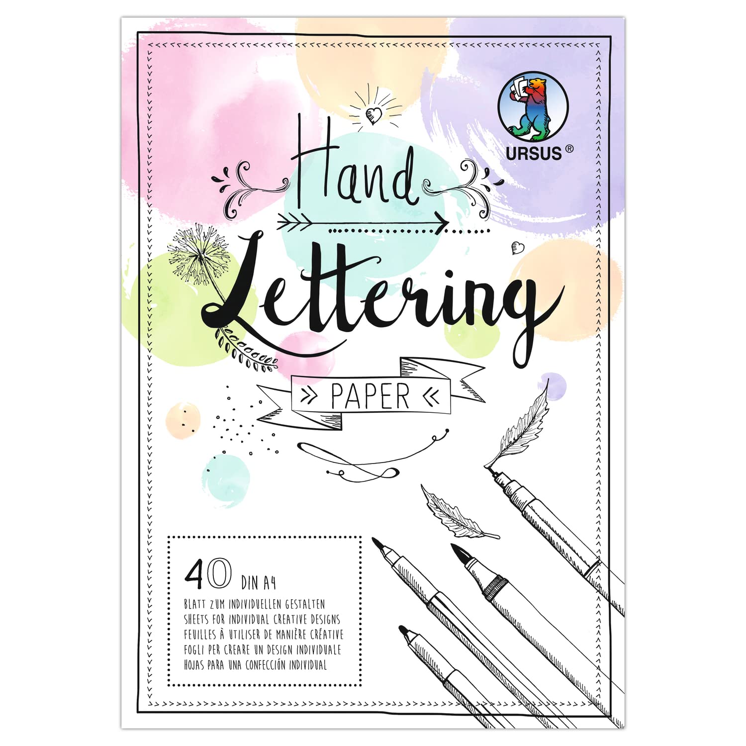 ursus-handlettering-papier-pastell-mix-24956499-din-a6-40-blatt-130-300-g-m image 3