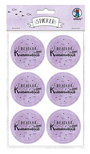 ursus-59510010f-sticker-einladung-zu-meiner-kommunion-flieder-24-st-ck-4-8-cm image 6