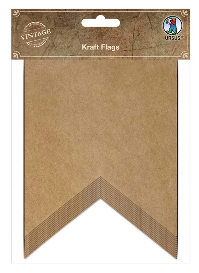 ursus-kraft-flags-banner-kraftpapier-flaggenform-vintage-12-st-ck image 1