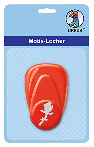 ursus-motivlocher-mit-hebel-klein-rose-16-mm-papierstanzer-rot image 2