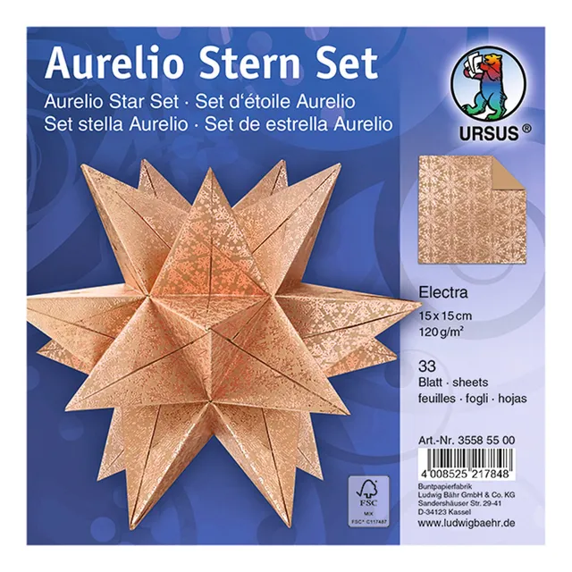 ursus-35585500f-faltbl-tter-aurelio-stern-electra-33-blatt-15-x-15-cm-braun-ros image 1