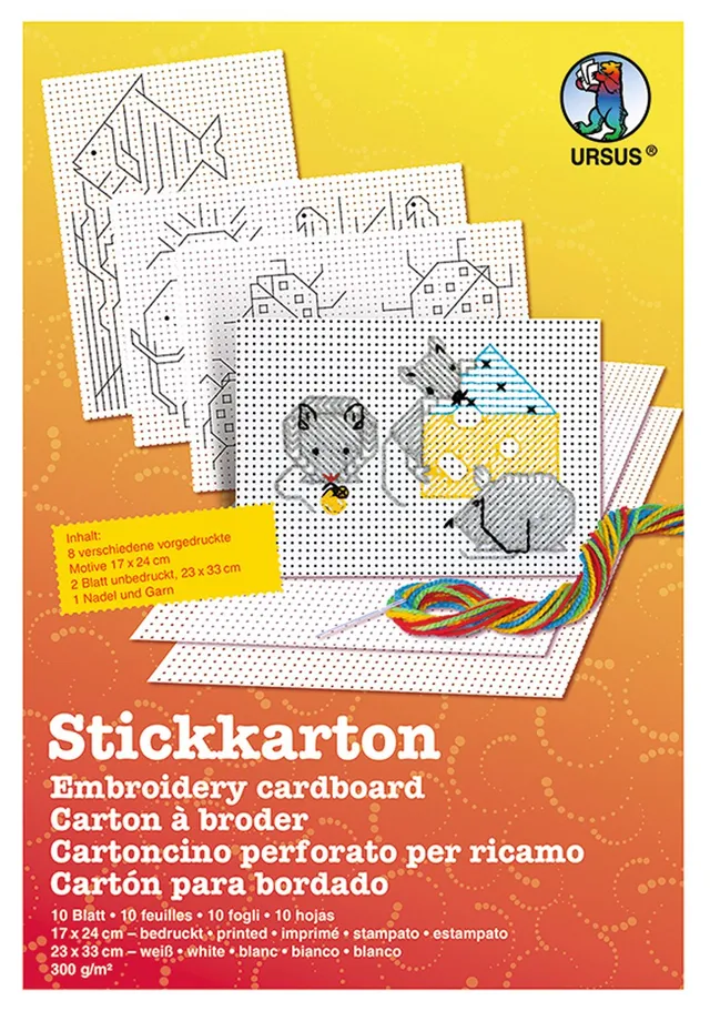 ursus-15260000-stickkarton-bastelset-wei-23-x-33-cm-300-g-qm image 1