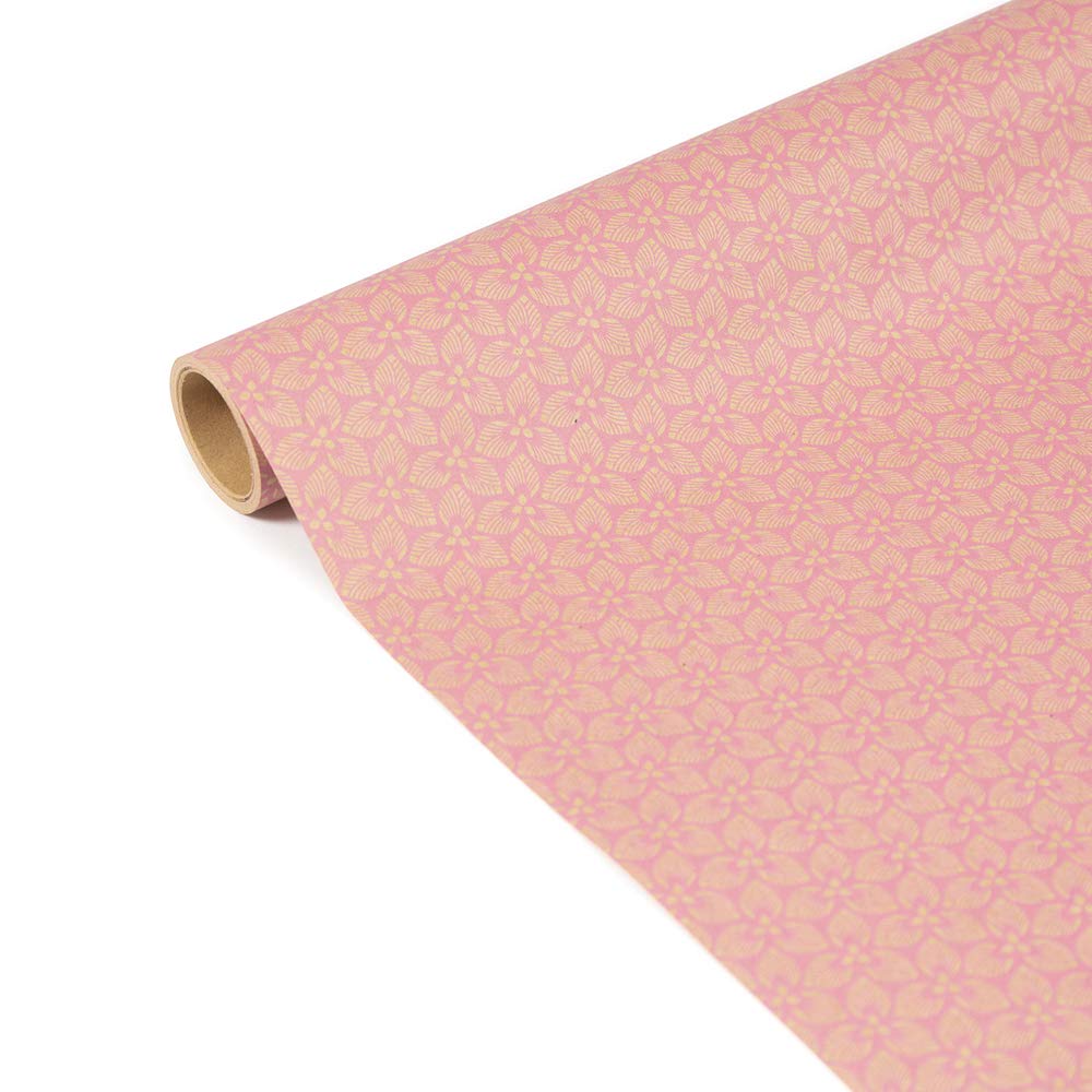 clairefontaine-tiny-rolls-geschenkpapier-kraft-blumen-rosa-5m-x-0-35m image 2