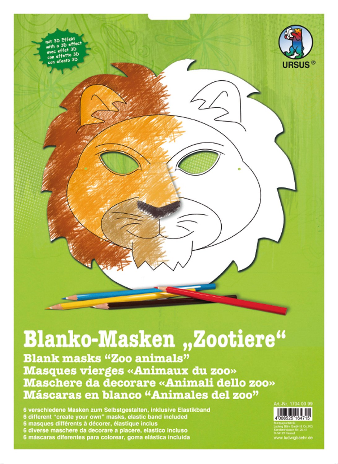 ursus-blanco-masken-zootiere-6-kindermasken-zum-selbstgestalten-mit-elastikband image 1