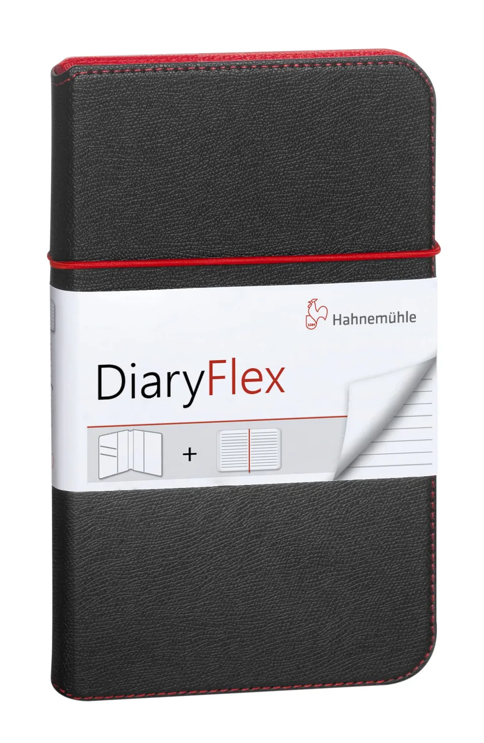 hahnem-hle-diary-flex-notizbuch-liniert-11-5x19cm-nachf-llbar-schwarz image 1