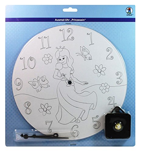 ursus-ausmal-uhr-prinzessin-wanduhr-25-cm-zum-ausmalen image 3
