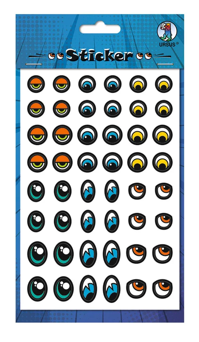 ursus-59520006f-sticker-augen-bunt-selbstklebend-100-augenpaare image 1