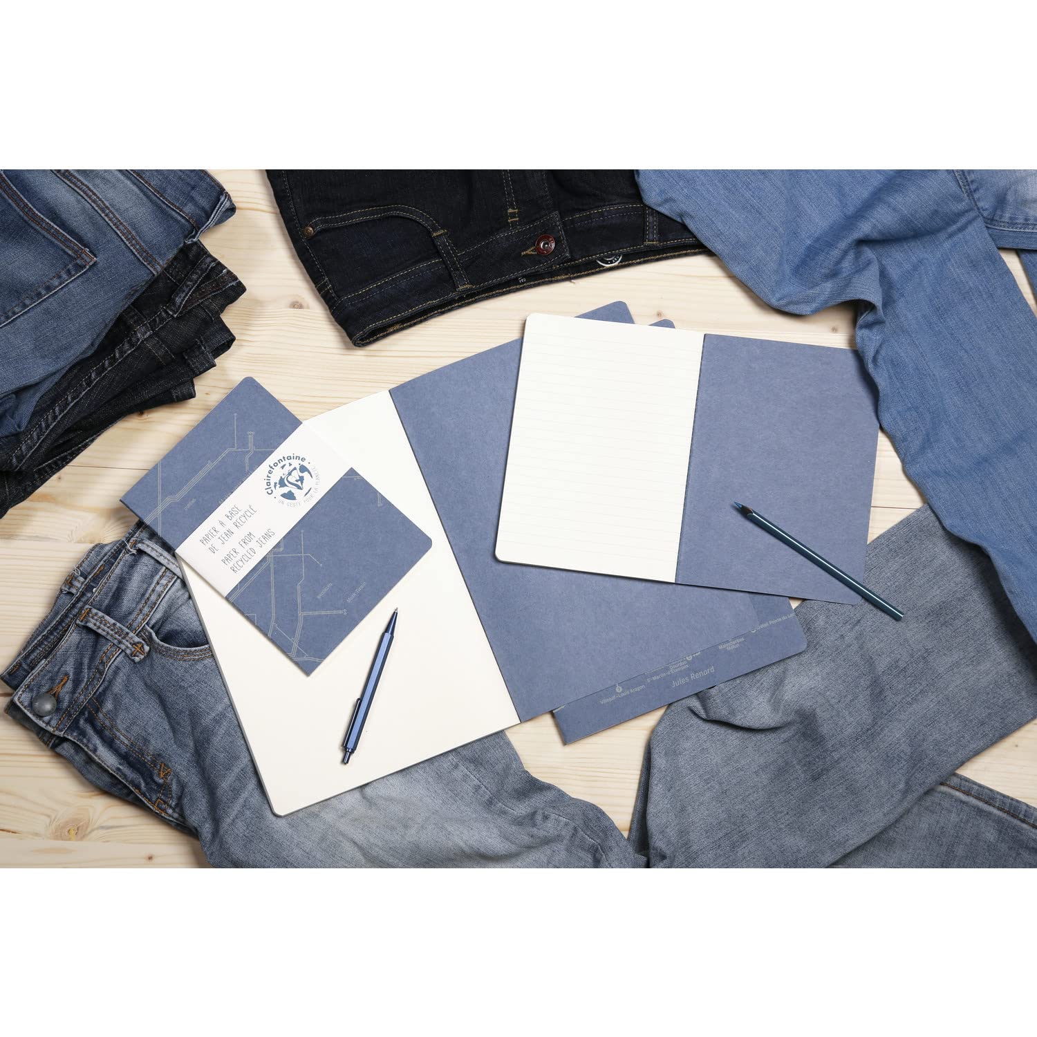 clairefontaine-jeans-metro-notizheft-83532c-din-a4-liniert-mit-rand-48-blatt image 6