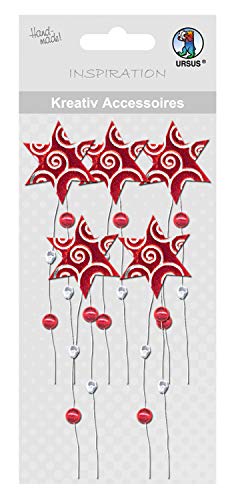 ursus-56400071-kreativ-accessoires-sterne-rot-selbstklebend image 3