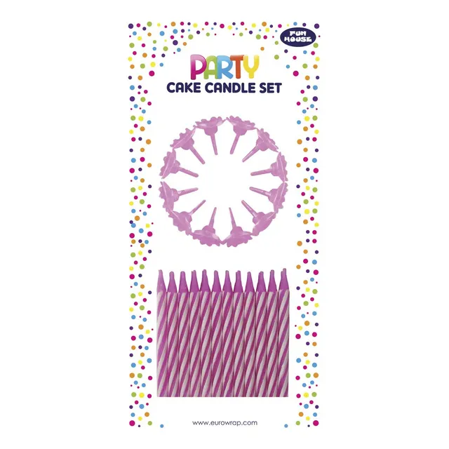 clairefontaine-eurowrap-12630-pc-kerzen-set-rosa-36-teilig-mit-haltern image 1