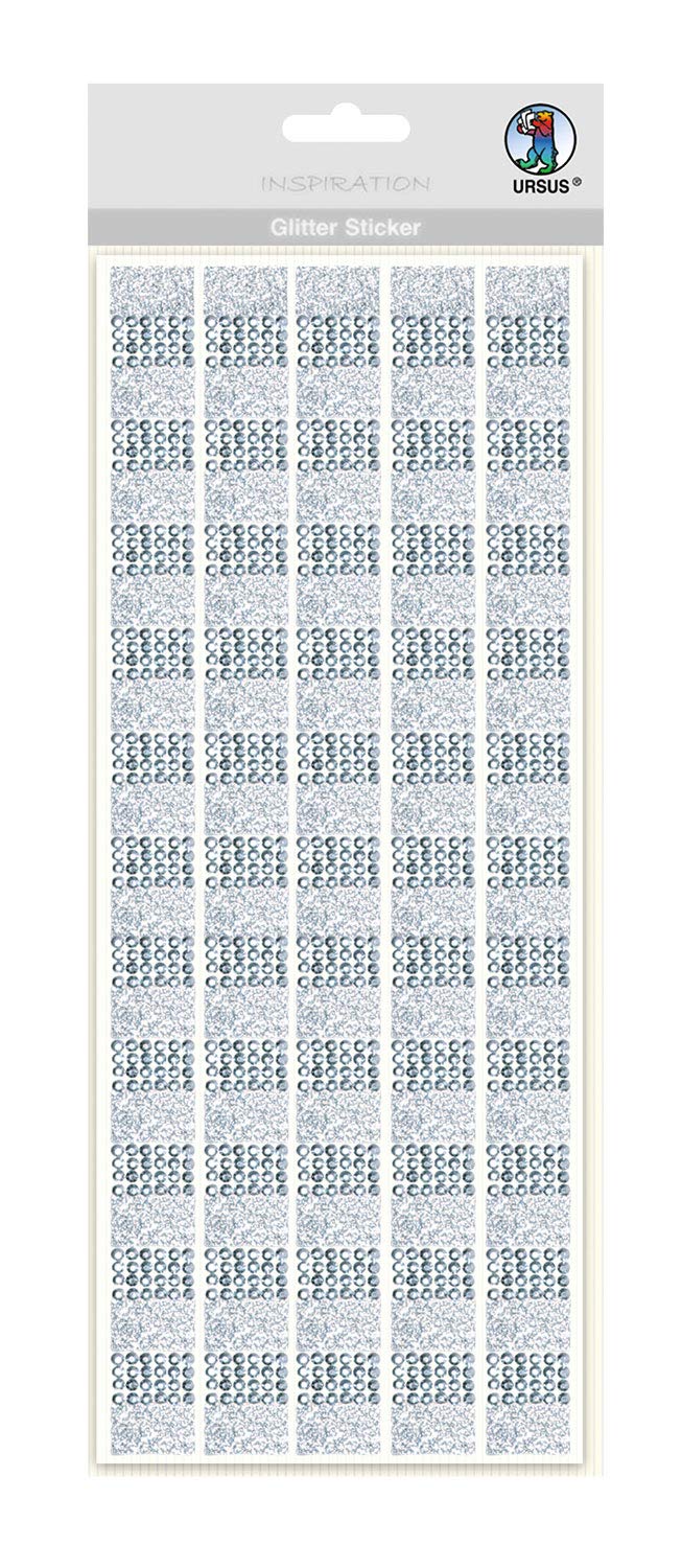 ursus-59460001-glitter-sticker-silber-selbstklebende-schmuckstein-streifen image 1