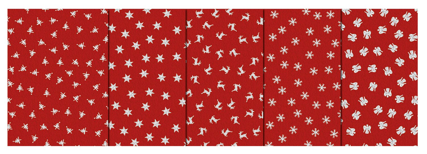 ursus-glitter-filz-silber-rot-20-x-30-cm-150-g-qm-5-bogen-in-5-motiven image 2
