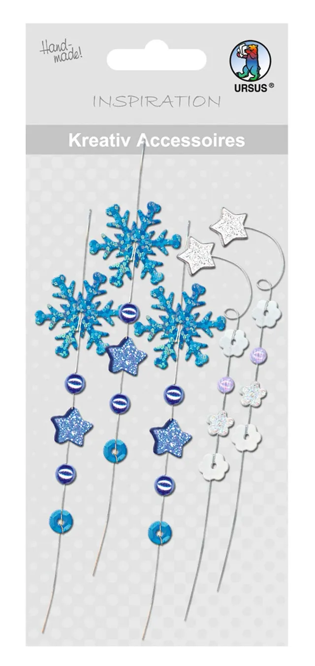 ursus-564000172-kreativ-accessoires-schneeflocke-blau-selbstklebend-5-st-ck image 1