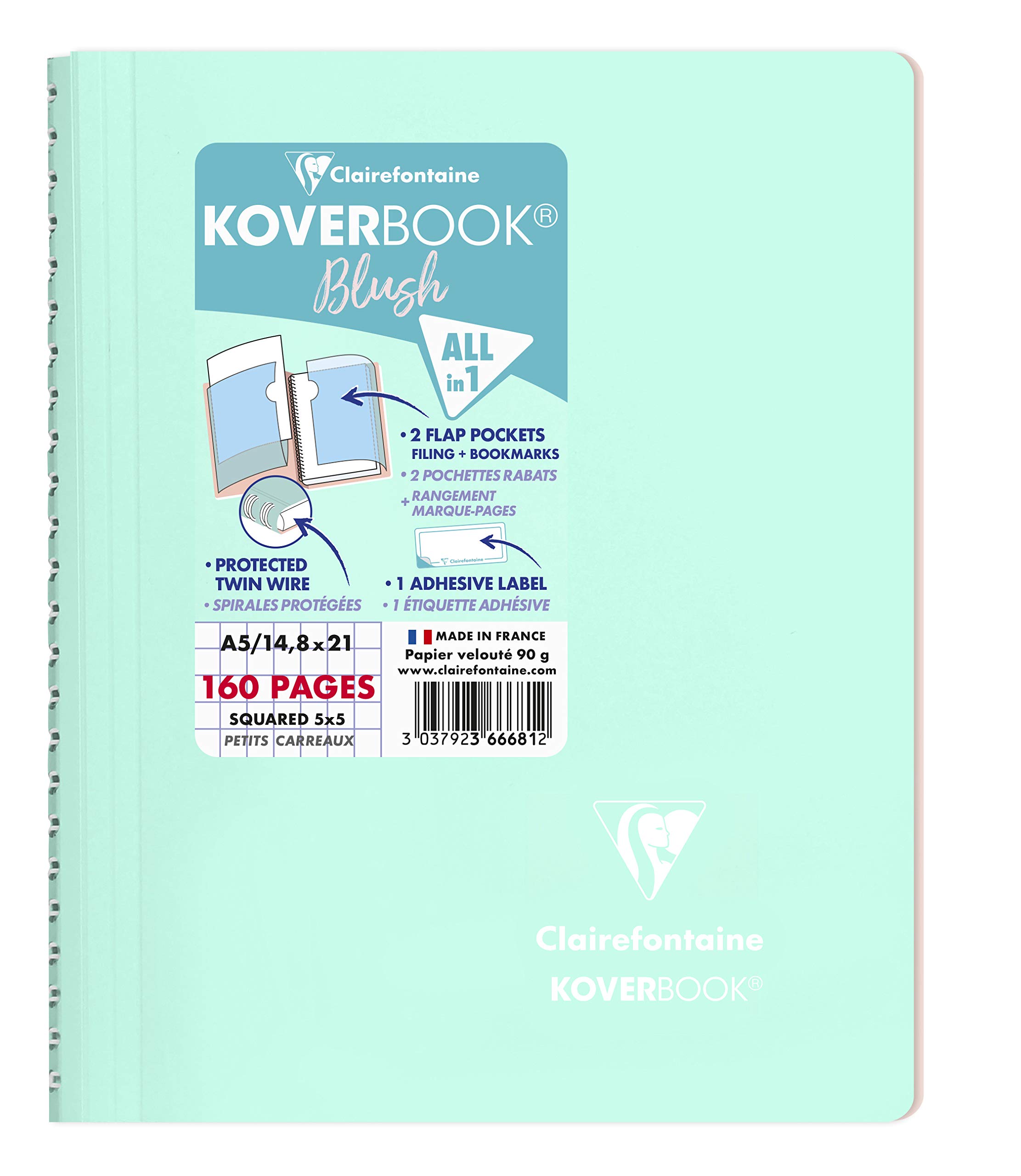 clairefontaine-366681c-koverbook-spiralblock-a5-kariert-80-blatt-pp-einband-past image 5