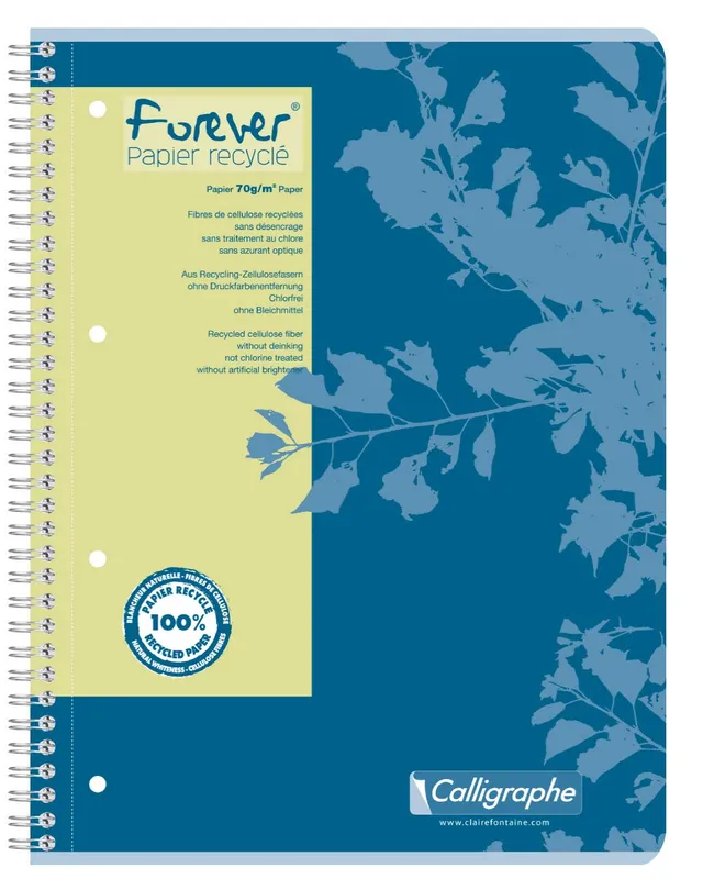clairefontaine-forever-collegeblock-a4-liniert-80-blatt-blau image 1