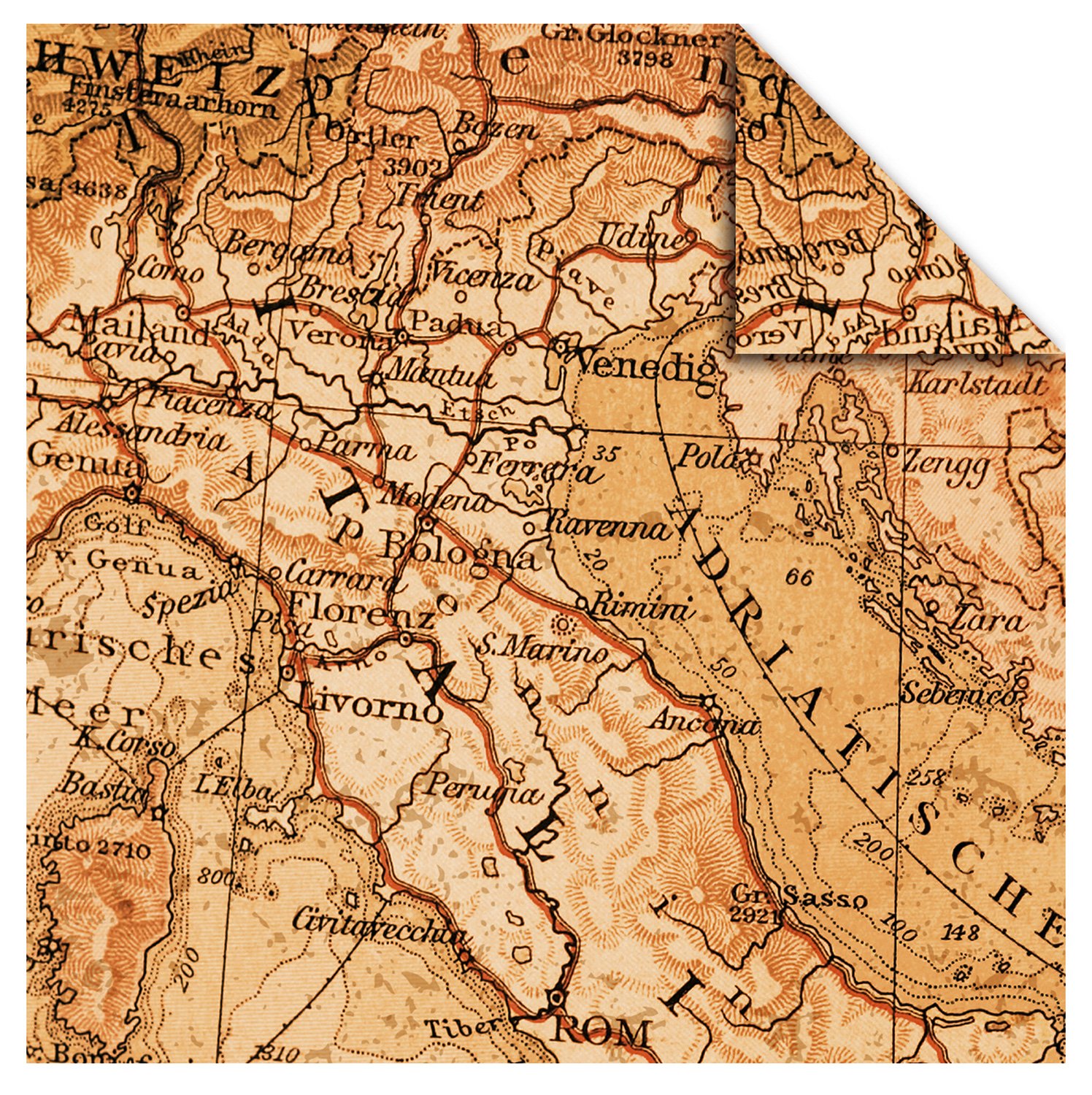 ursus-aurelio-stern-maps-vintage-faltbl-tter-braun-15x15-cm image 2