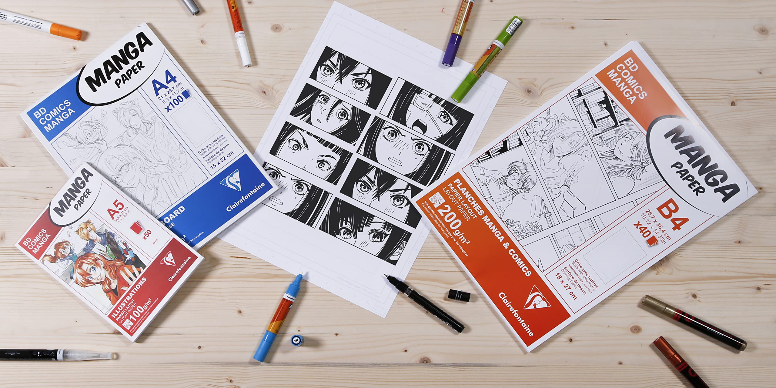 clairefontaine-94042c-layoutblock-manga-a4-50-blatt-100g-wei-alkoholmarkerfest image 6