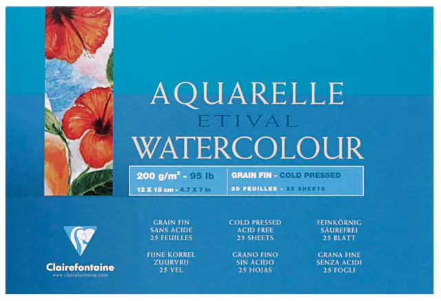 clairefontaine-etival-malblock-aquarellpapier-12-x-18-cm-25-blatt-200-g-wei-fein image 1