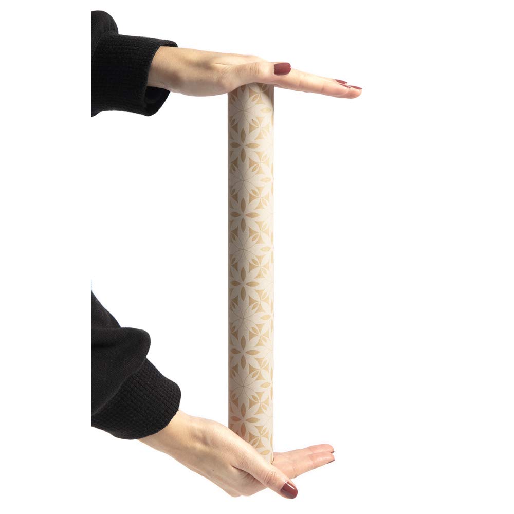 clairefontaine-tiny-rolls-geschenkpapier-kraft-blumen-gold-wei-5m-x-0-35m image 3