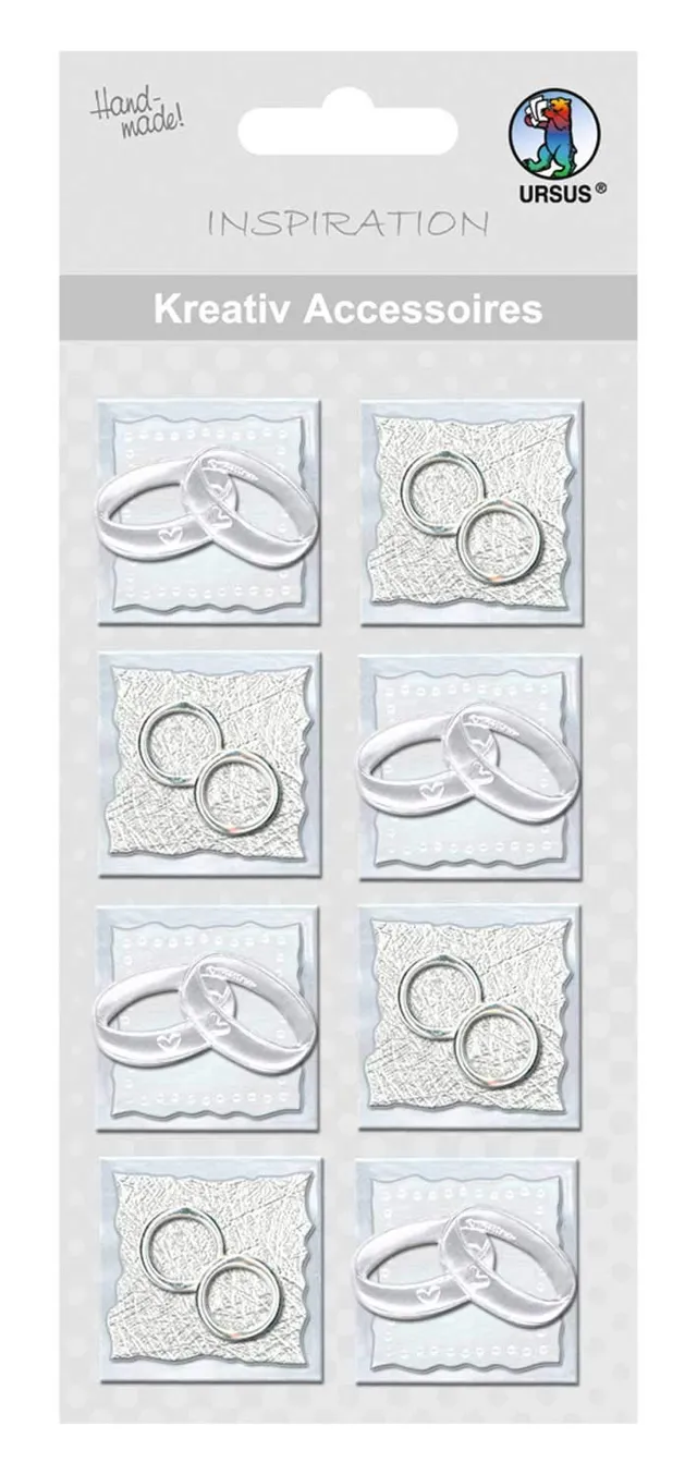 ursus-564000129-kreativ-accessoires-hochzeitsring-silber-8-st-ck-selbstklebend image 1