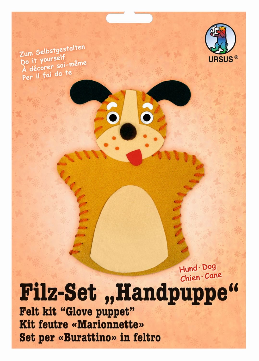 ursus-filzset-handpuppe-hund-ca-20-cm-zum-n-hen-und-basteln image 1