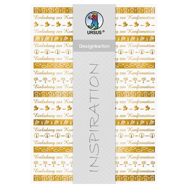 ursus-60824601-designkarton-bord-ren-konfirmation-din-a4-200-g-qm-5-blatt-goldve image 1