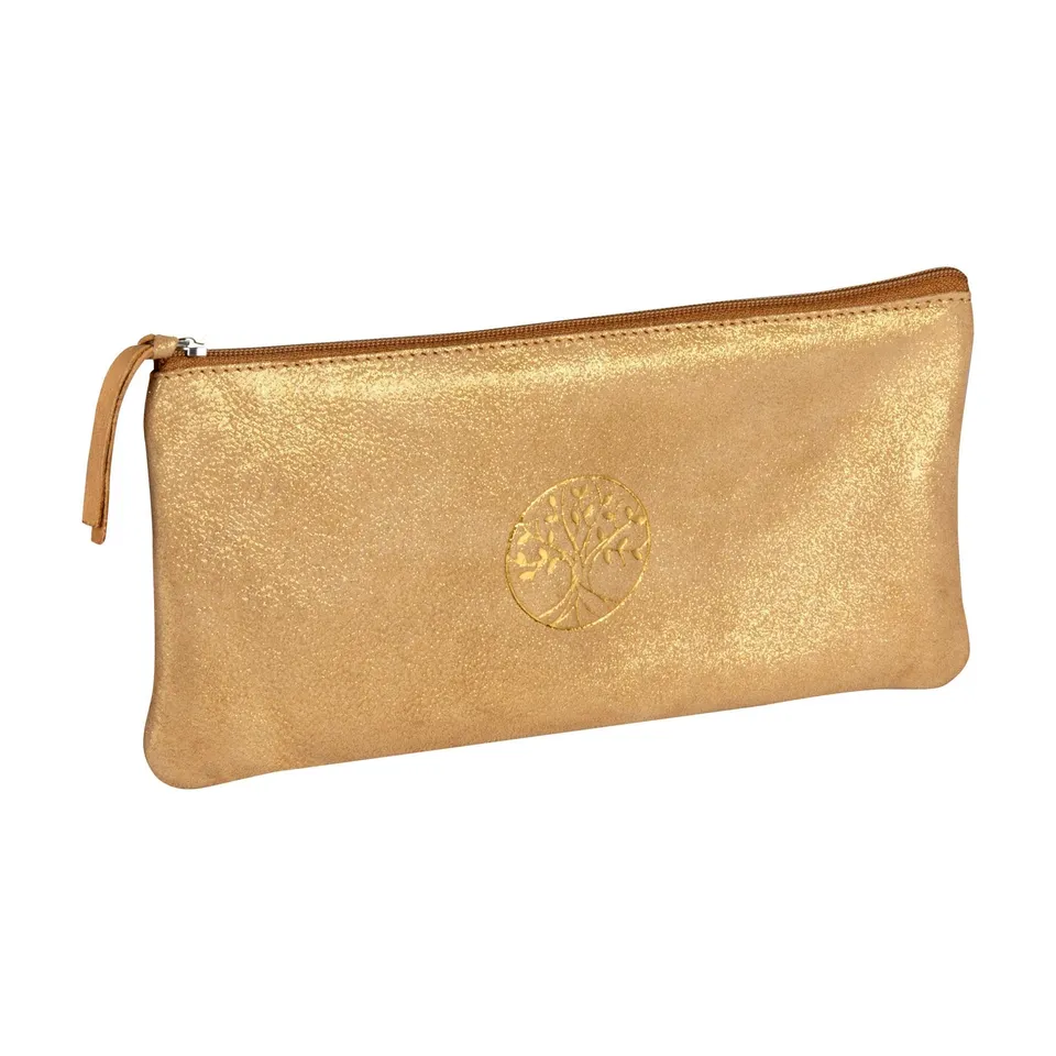 clairefontaine-inspire-116289c-schlamperm-ppchen-leder-22x11-cm-gold-baum-stanzu image 1