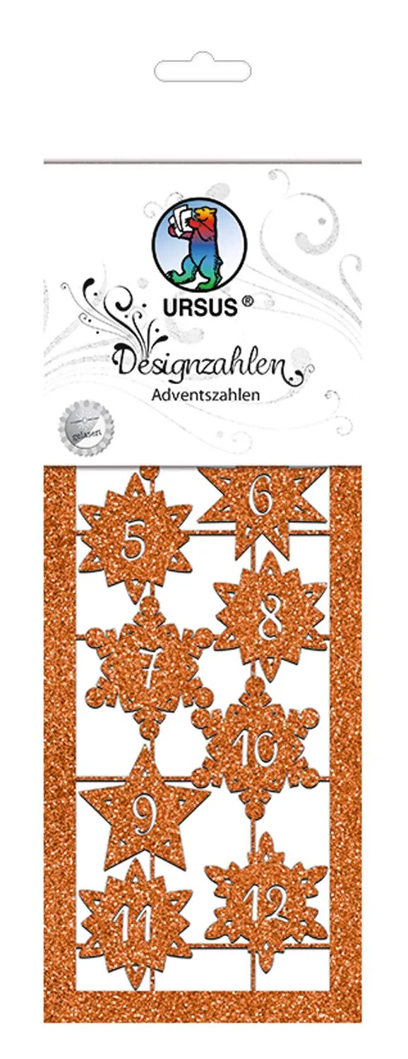 ursus-57550002-designzahlen-adventszahlen-kupfer-27-x-10-cm-330-g-qm-2-bogen image 1