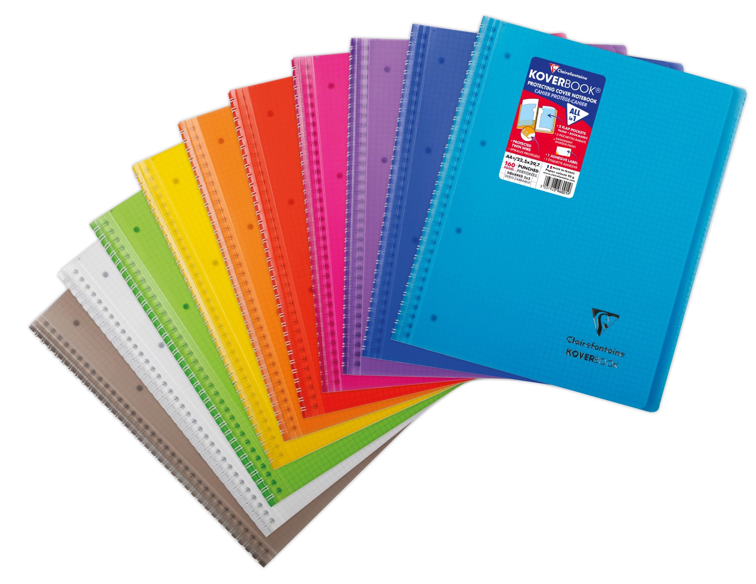 clairefontaine-koverbook-collegeblock-din-a4-kariert-80-blatt-90g-mit-pp-einband image 1
