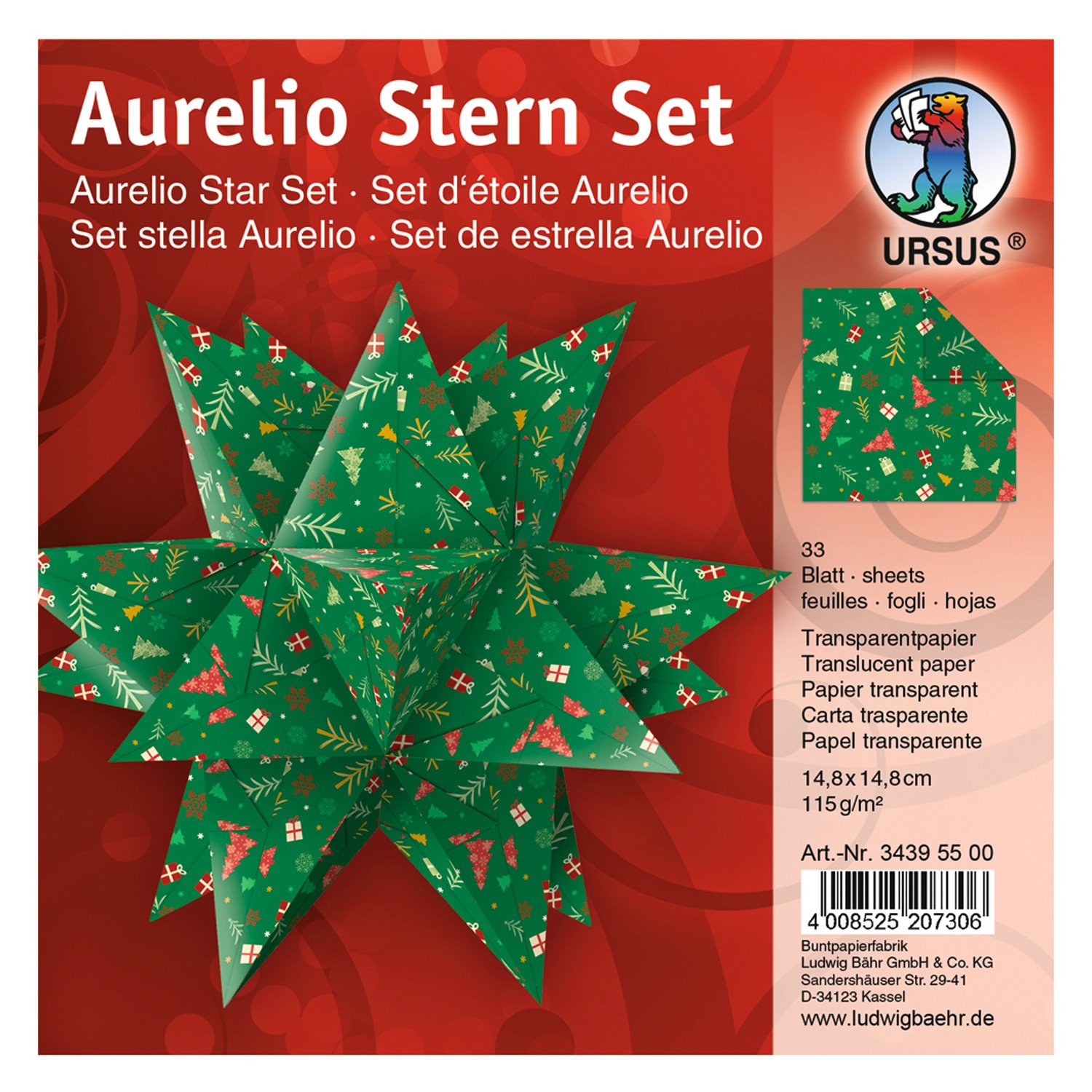 ursus-aurelio-stern-winterzauber-faltbl-tter-rot-orange-33-blatt-14-8x14-8-cm image 5