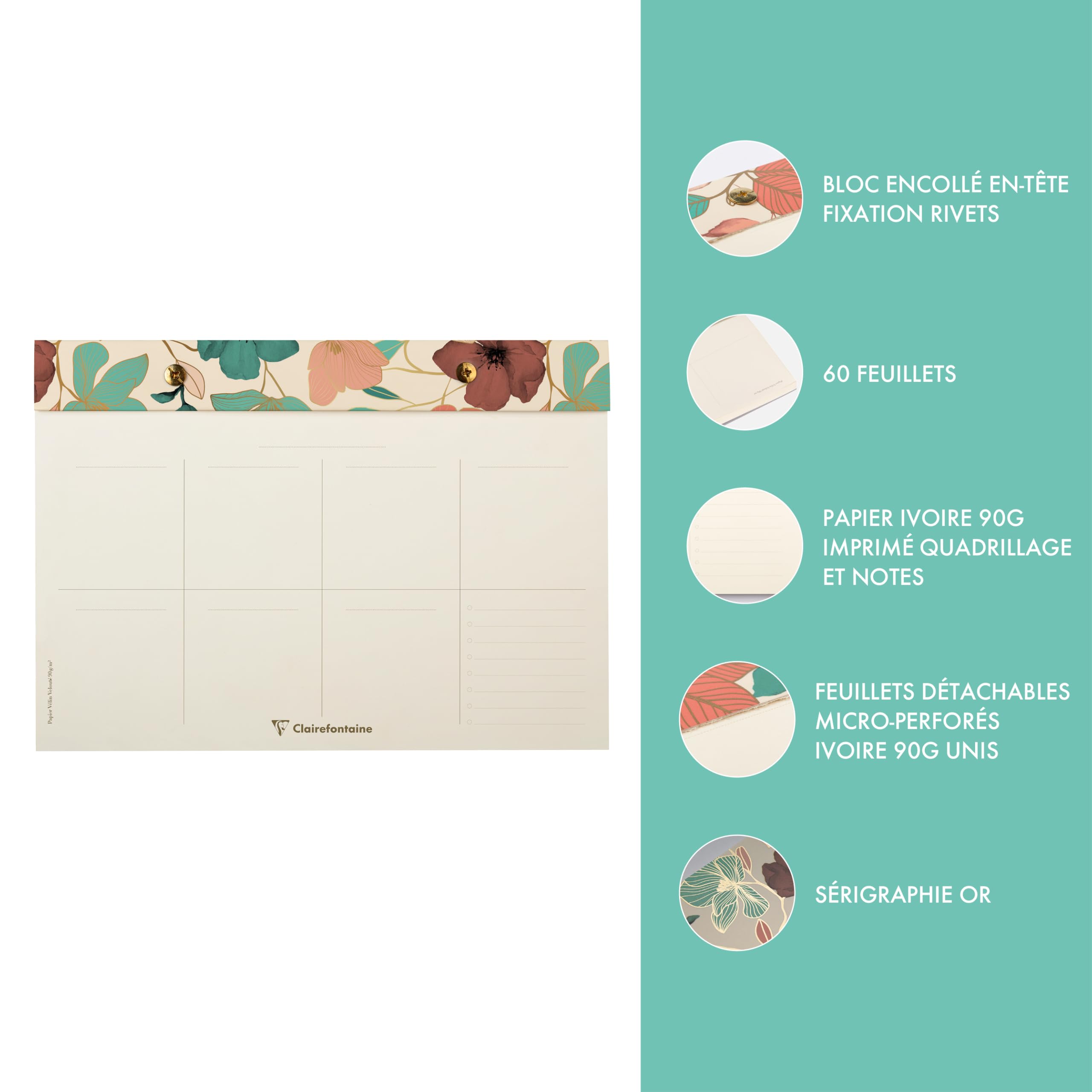 clairefontaine-116254c-wochenplaner-flying-ga-a-beige-24x17-cm-60-blatt image 3