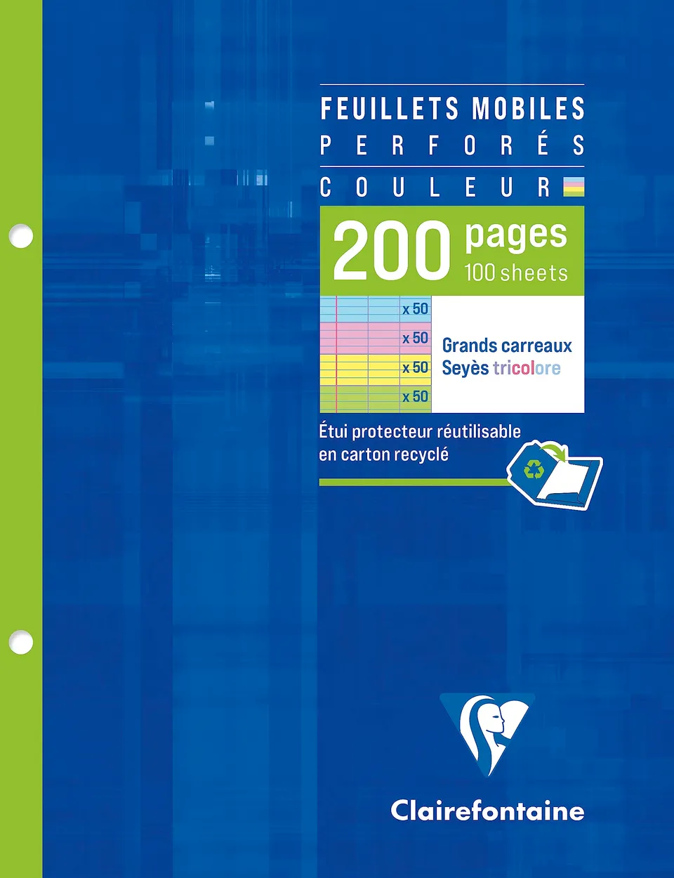 clairefontaine-13511c-ringbucheinlagen-17-x-22-cm-seyes-90g-100-blatt-sortiert image 1