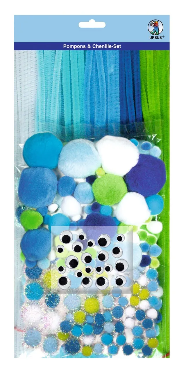 ursus-39520004-pompons-und-chenille-set-4-bastelset-300-teile image 1