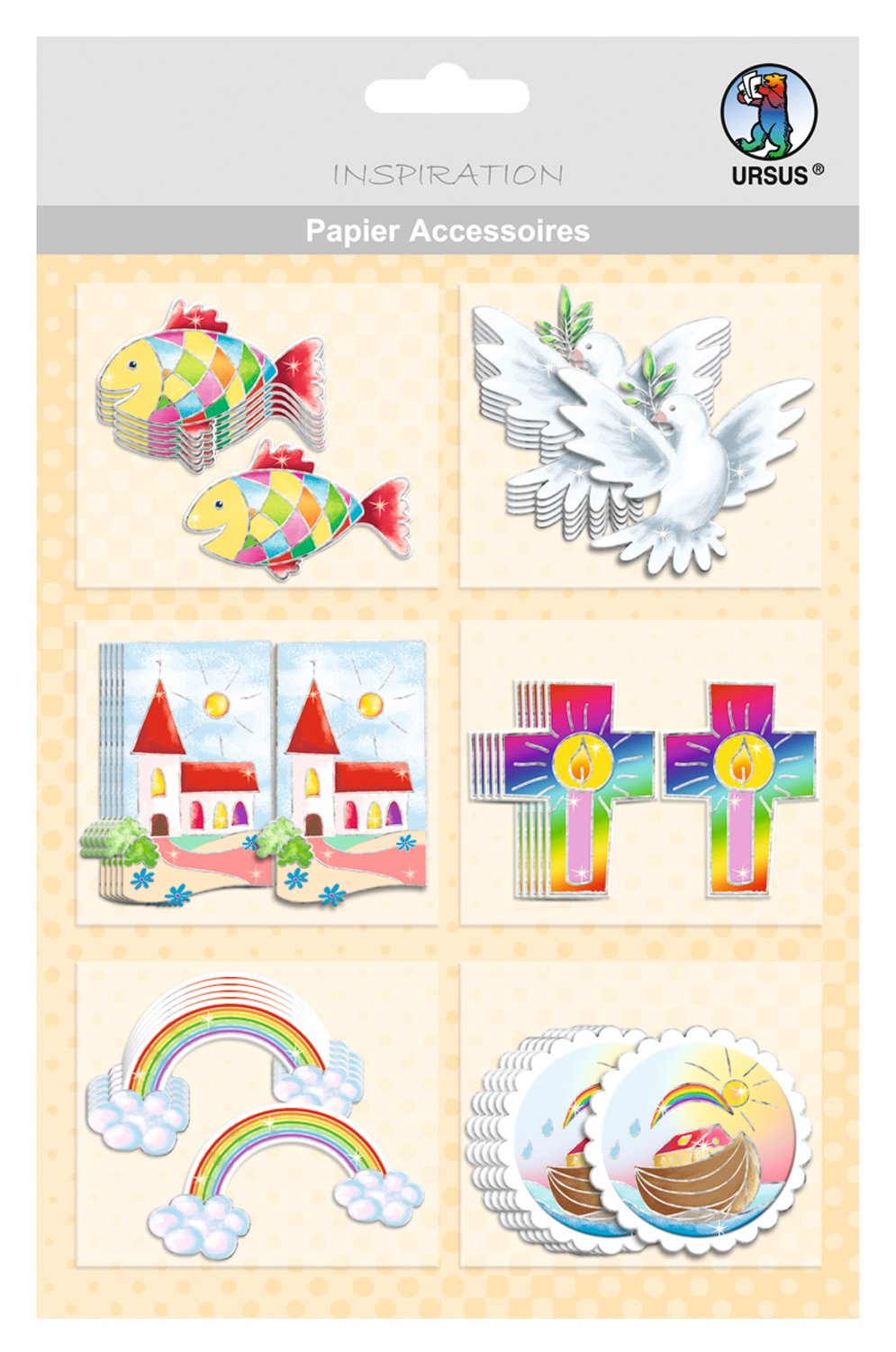ursus-56500048-papier-accessoires-christliche-symbole-6-motive-einseitig-bedruck image 1