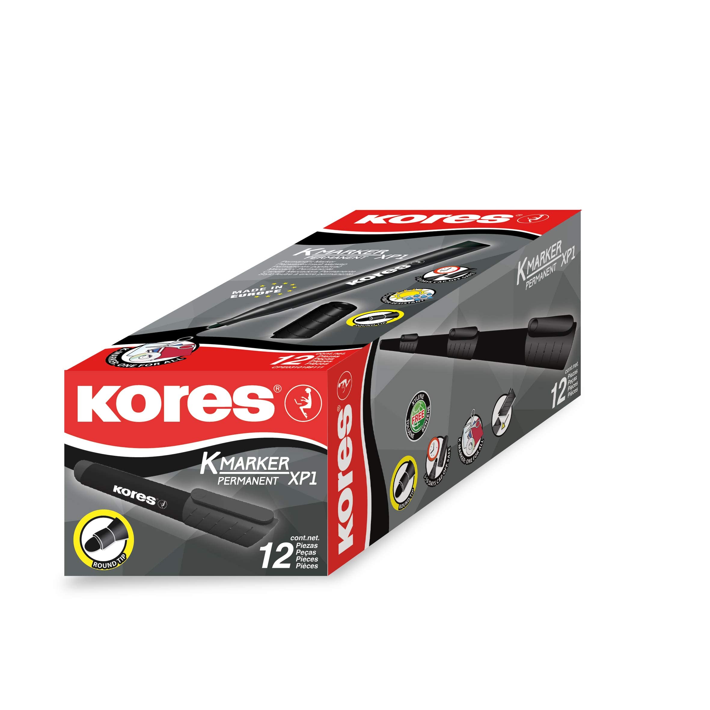 kores-k-marker-xp1-permanentmarker-runde-spitze-rot image 2