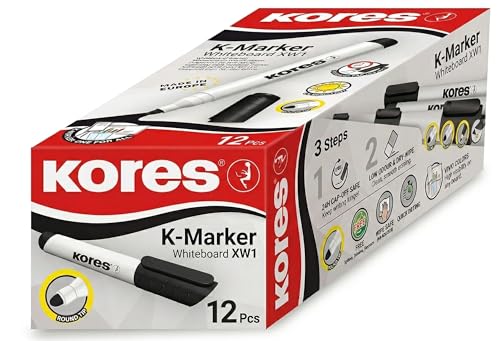 kores-k-marker-xw1-whiteboard-marker-runde-spitze-schwarz-12er-pack image 6