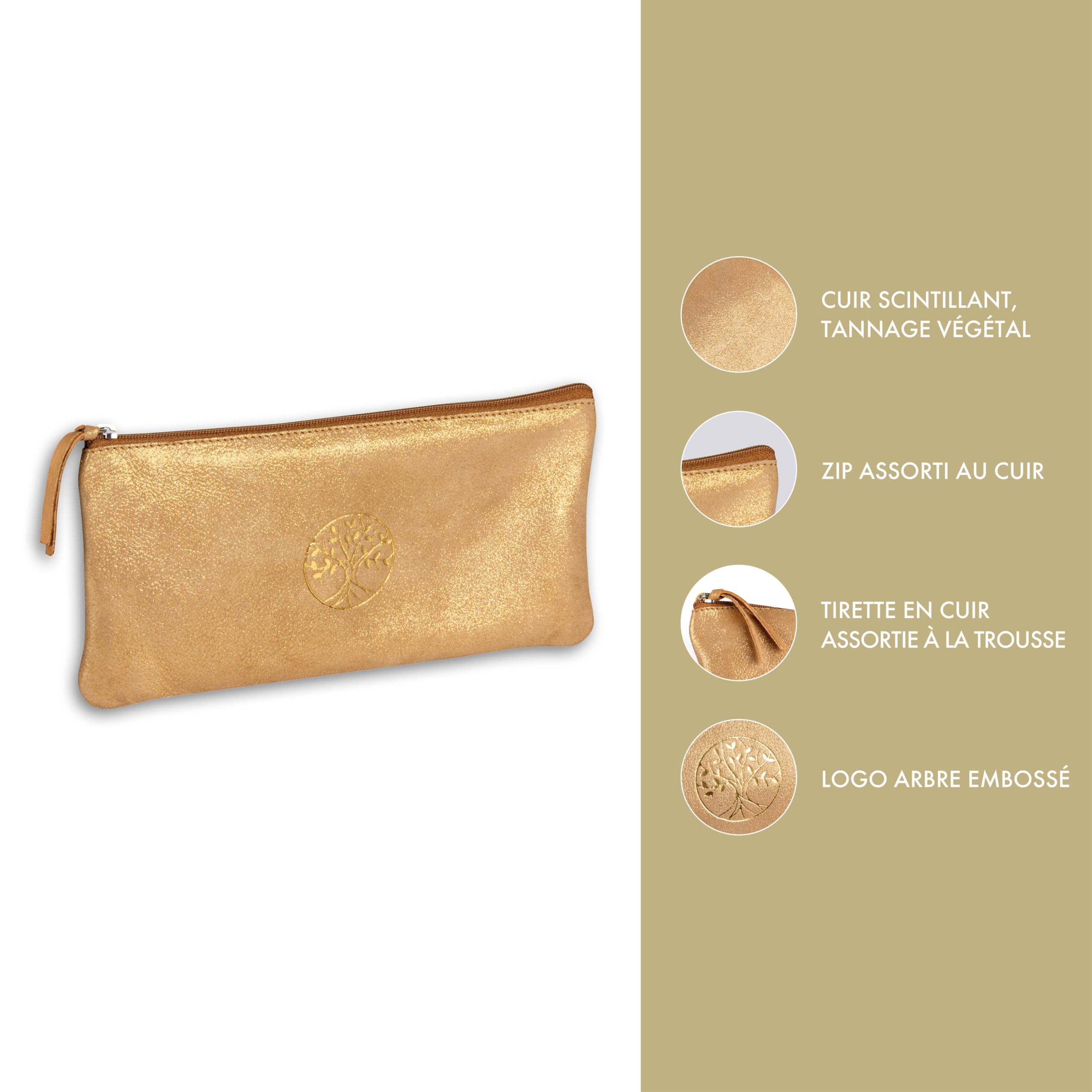 clairefontaine-inspire-116289c-schlamperm-ppchen-leder-22x11-cm-gold-baum-stanzu image 3