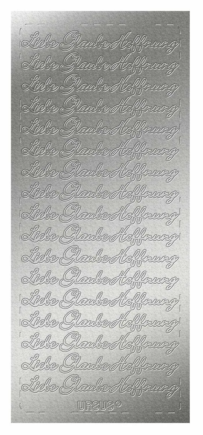 ursus-kreativ-sticker-liebe-glaube-hoffnung-silber-5-b-gen-selbstklebend image 1