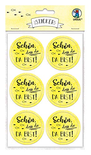 ursus-59510013f-sticker-sch-n-dass-du-da-bist-citronengelb-24-st-ck-4-8-cm image 5