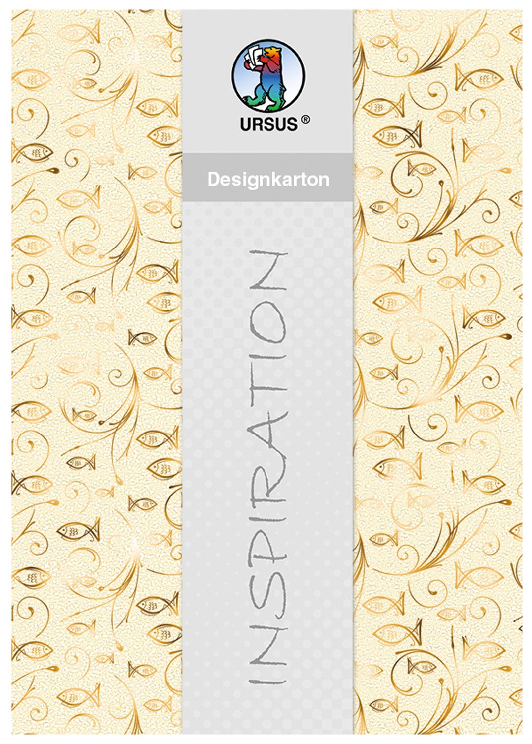 ursus-designkarton-charity-din-a4-fische-gold-200-g-qm-5-blatt image 1
