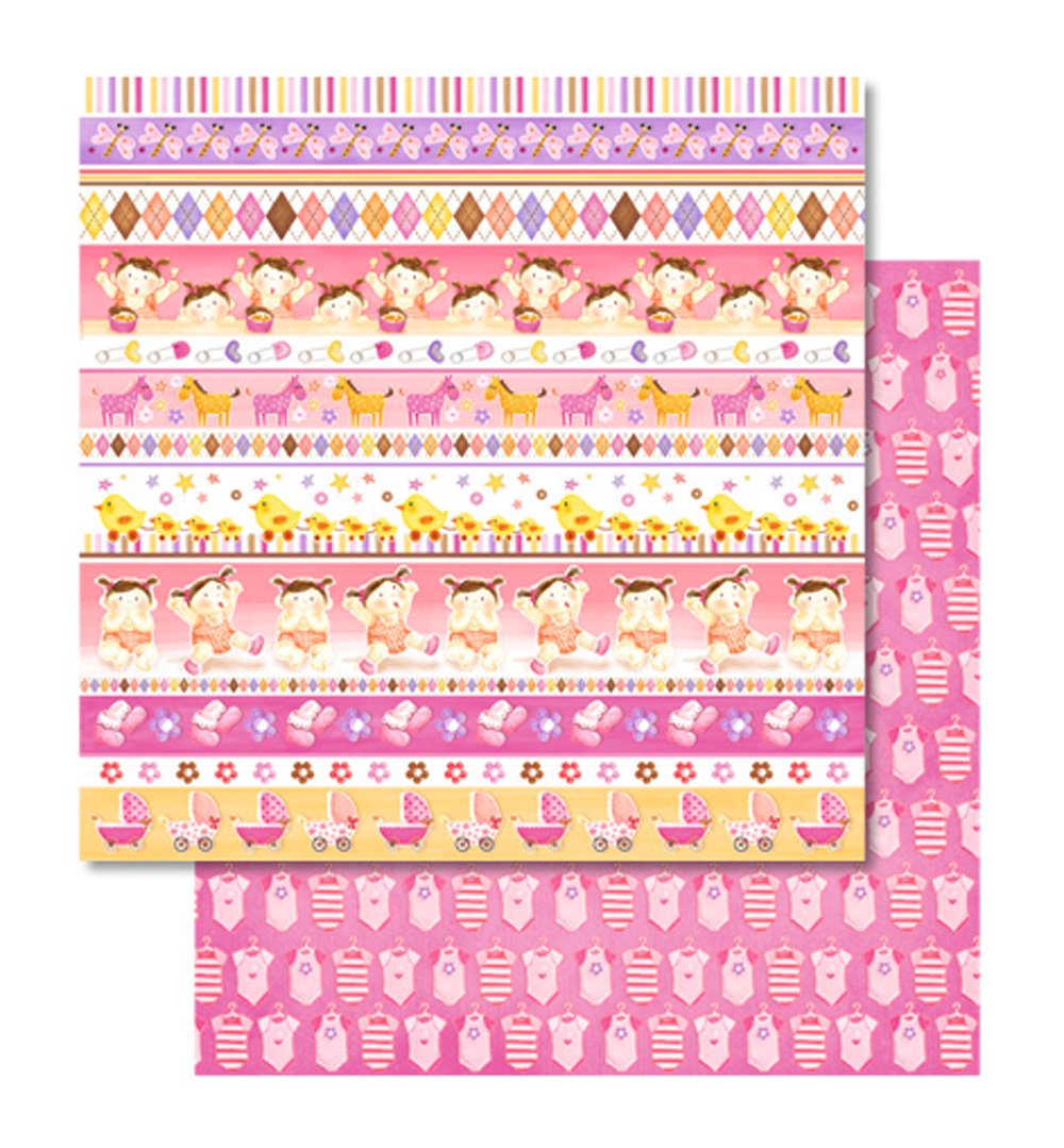ursus-703000106-premium-glitter-scrapbook-paper-baby-girl-30-5-x-30-5-cm-5-blatt image 2