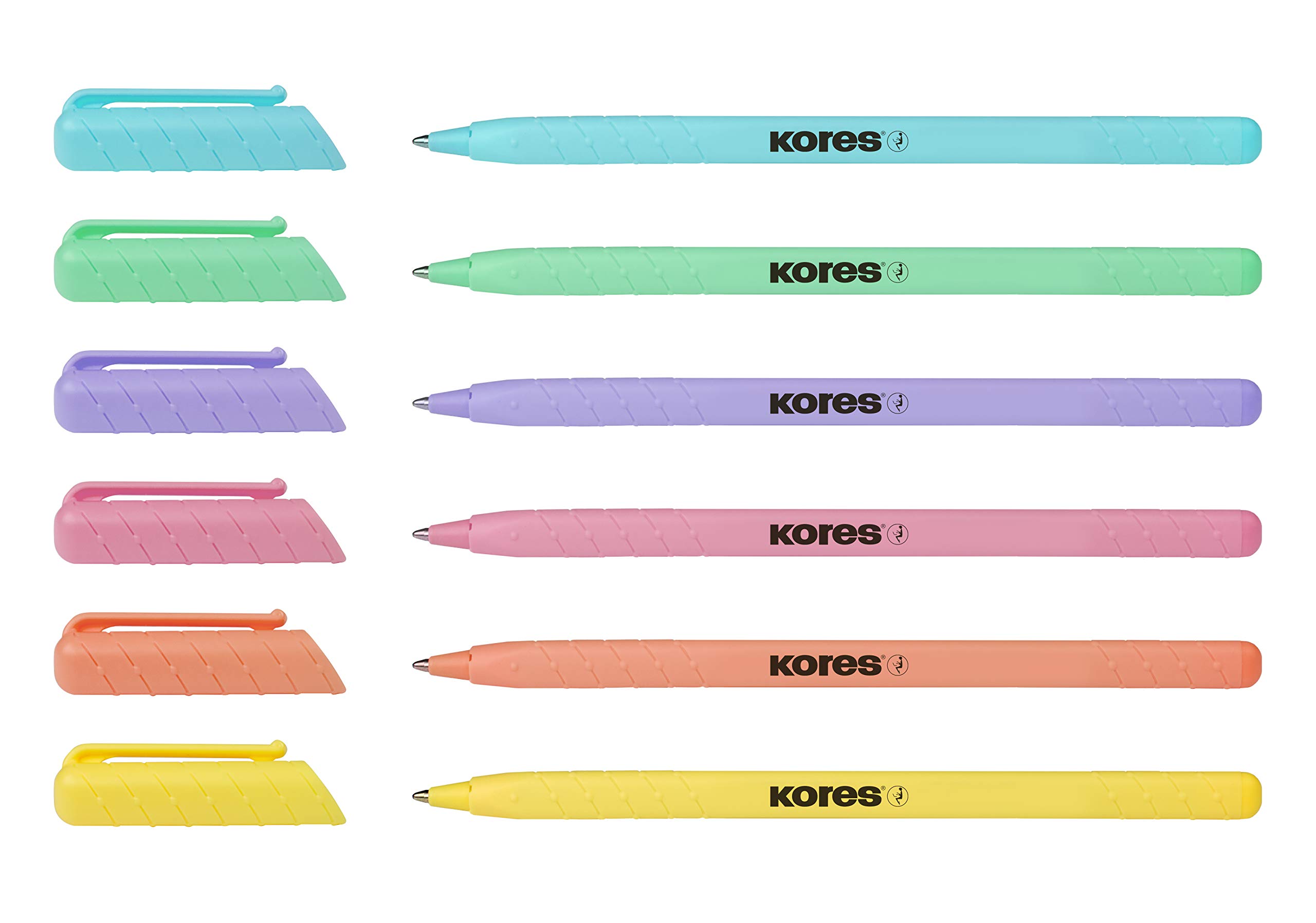 kores-k0r-m-kugelschreiber-pastellfarben-1-0-mm-6er-set-mit-blauer-halbgel-tinte image 2