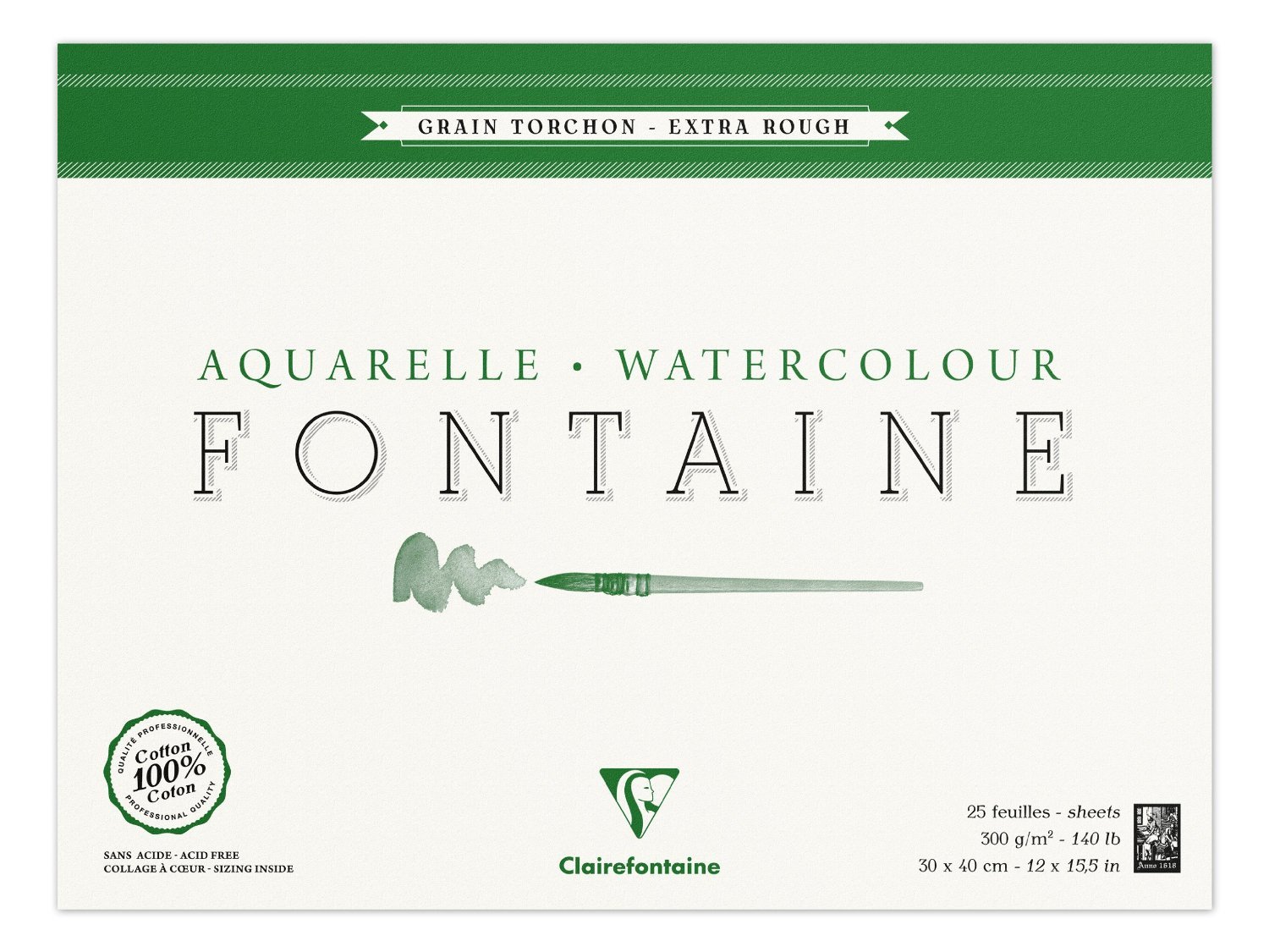 clairefontaine-96430c-fontaine-malblock-30-x-40-cm-25-blatt-300-g-grobkorn-torch image 1