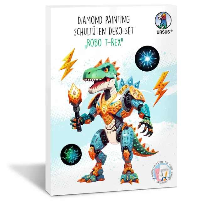 ursus-10020002f-diamond-painting-deko-set-robo-t-rex-f-r-schult-te image 1