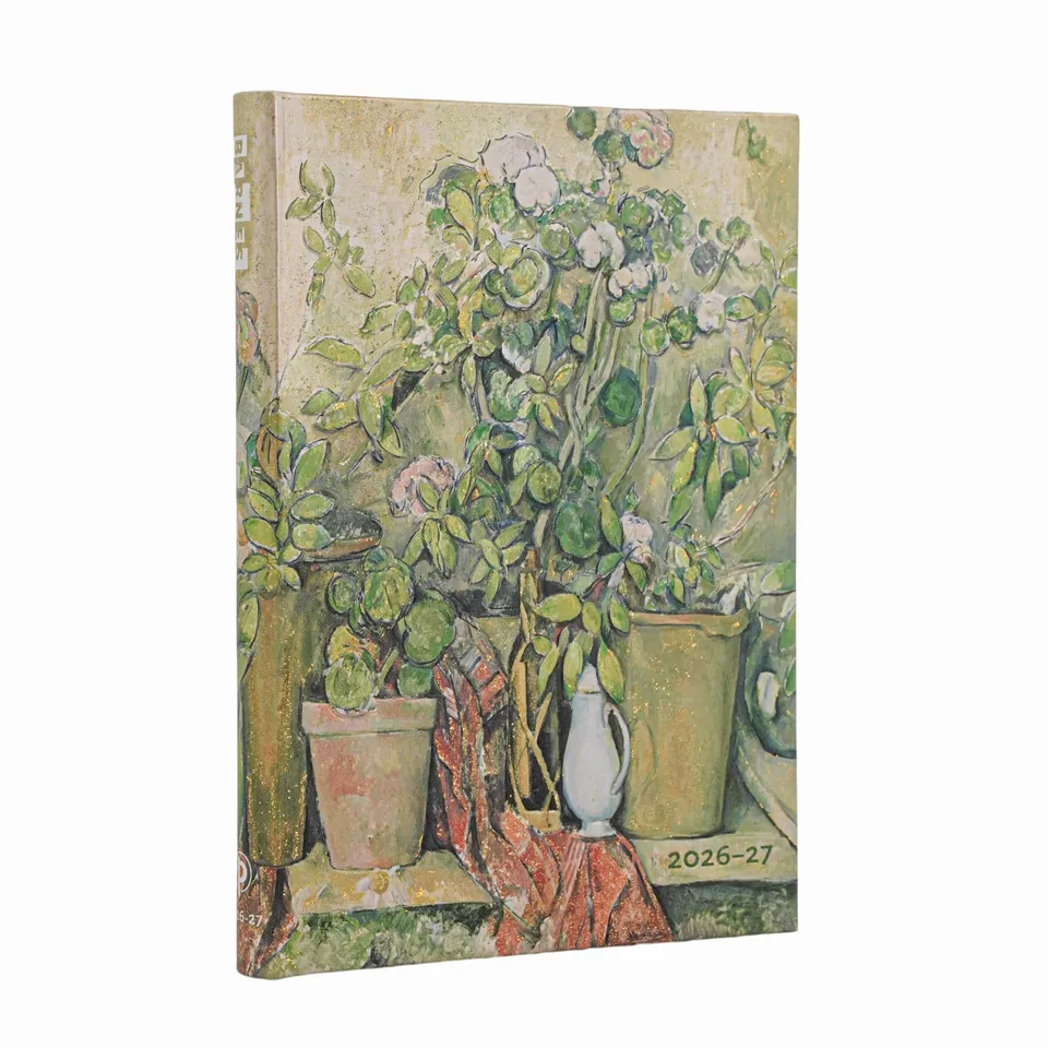 paperblanks-18-monatskalender-2027-cezannes-terrakotta-t-pfe-und-blumen-midi-hor image 1