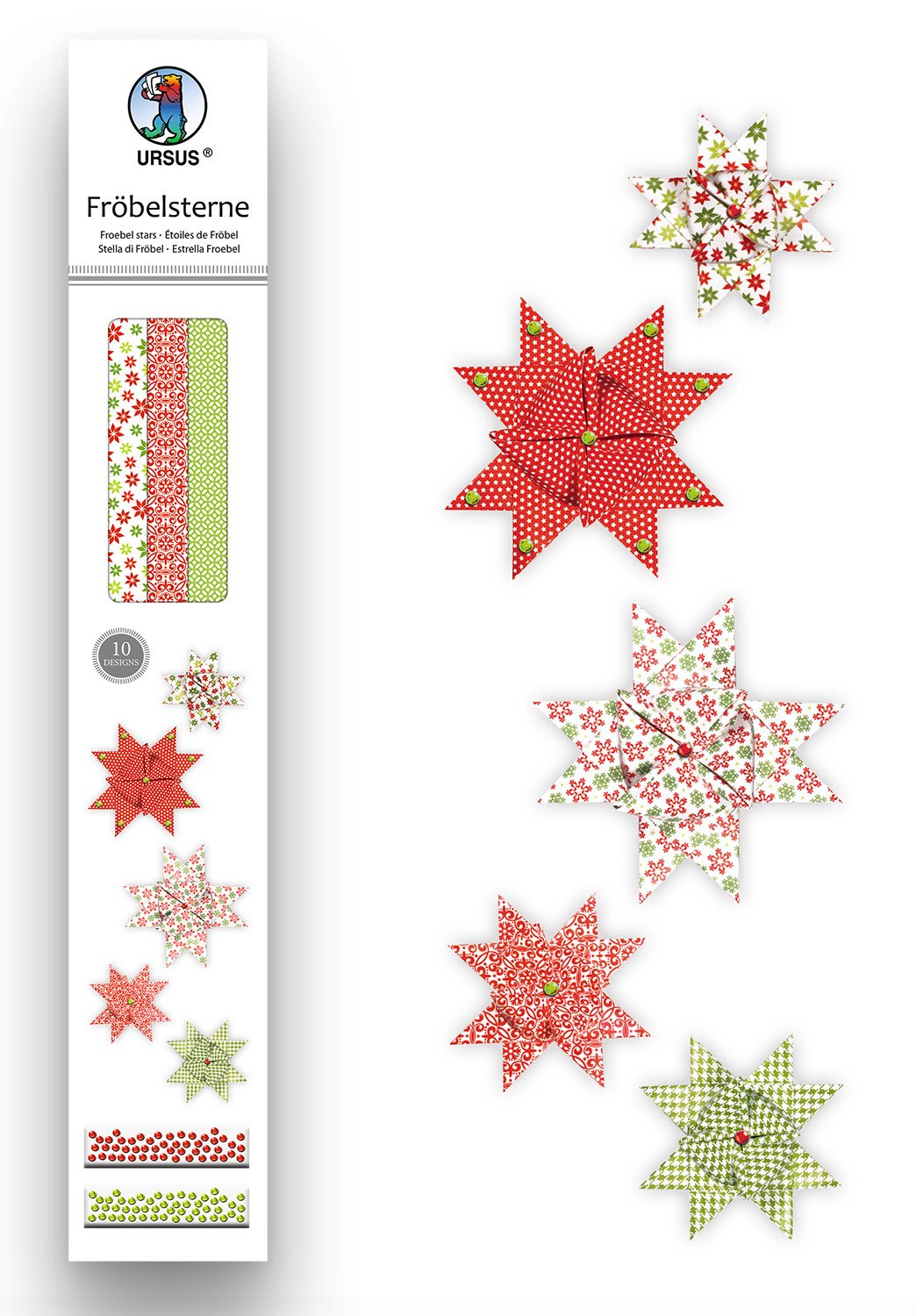 ursus-34700000-papierstreifen-f-r-fr-belsterne-rot-gr-n-60-streifen-f-r-ca-15-st image 2